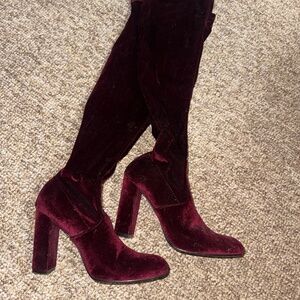 Velvet Steve Madden thigh high heels